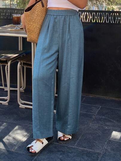 DAZY 女士纯色宽松休闲阔腿裤