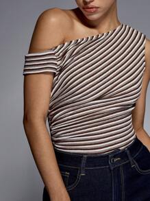 MISSGUIDED Stripe Texture Bodysuit - Multicolor - View 4