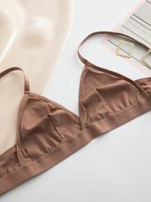 Women's Lingerie Set (Seamless Bra & Thong) - Coffee Brown - View 6