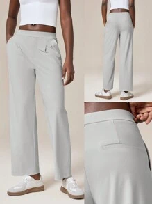 GLOWMODE Boss Moves Adjustable Drawstring Wide-Leg Work Pants With Side Pockets Daily Casual - Grey - View 6