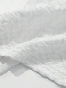 DAZY Women Crew Neck Plain Textured Casual Short Sleeve T-Shirt Summer