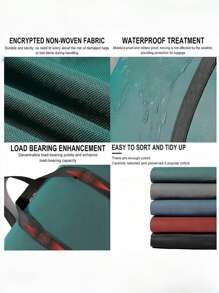1 pièce Sac de rangement zippé pliable portable en non-tissé noir. Organisateur de bagage pour vêtements saisonniers, couettes, décoration de Noël, équipement de voyage. Solution de rangement grande capacité, réutilisable, durable et légère.