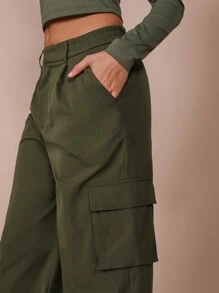 COSMINA Women's Windproof Pocket Straight Leg Long Pants, Brown, Autumn/Winter