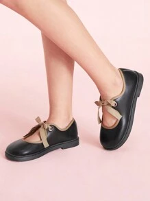 CUCCOO DOLLMOD Black Mary Janes Ballet Flats With Bowknot, Soft Bottom, For Work Formal Wear New Year Holiday Valentines - Black - View 3