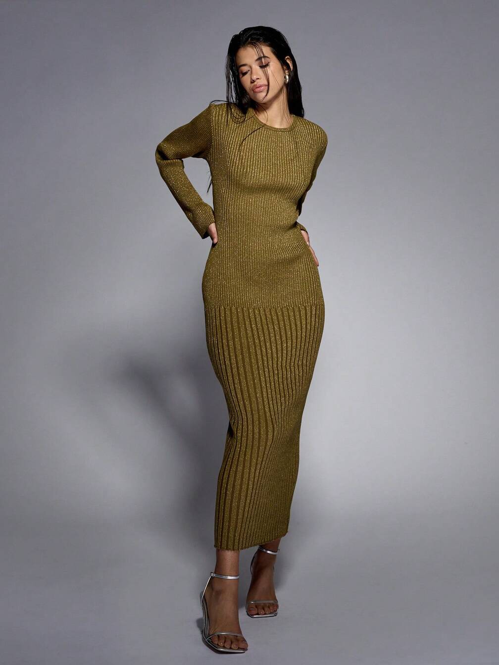 sweater dress form fitting Form Fitting Asymmetrical Off the Shoulder Sweater Dress