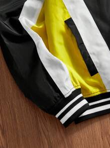 Manfinity VCAY Men's Woven Casual Everyday Young Loose Long Sleeve Open Front Jacket, For Fall Winter - Multicolor - View 4