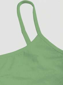 Sweetra Áo hai dây ôm sát, dáng ôm, áo không tay nhiều lớp Y2K dành cho nữ - màu xanh lá - Xem 3