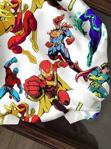 SHEIN Young Boy Casual Cartoon Graphic Loose Comfortable Everyday Knit Long Sleeve Sweatshirt - Multicolor - View 5