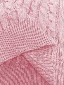 Celure Vestido de suéter versátil de unicolor de tejido de cable para mujer talla grande, 2 en 1 con mangas, otoño/invierno