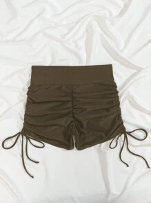 SHEIN Swim Solid Color Minimalist Fashion Casual Everyday Swimwear Bottom Summer - Grey - View 4