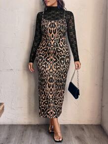 SHEIN Clasi Plus Size Women 2Pcs Floral Elegant Suit For Autumn - Coffee Brown - View 1