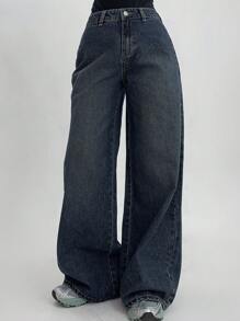 DAZY Women's Patchwork Straight Leg Jeans - Dark Wash - View 4