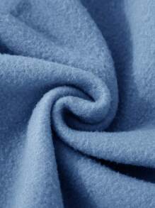 SHEIN Leap Crew Mua 1 Tặng 5 Bộ 6 món Áo nỉ dài tay cổ tròn màu trơn và tương phản phong cách thường ngày cho bé trai và quần nỉ cạp chun, thích hợp cho các dịp trở lại trường, sinh nhật, tiệc chào đón em bé, tiệc ngày lễ, mùa thu/đông, vải nỉ, dày dặn - Màu xanh bụi bặm - Xem 5