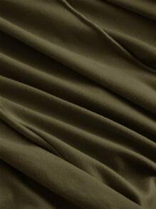 SHEIN MOD Plus Size Olive Green Turtleneck Sleeveless Dress,Elegant Summer Everyday Fall Long Dresses For Women,Vintage Evening Prom Homecoming Cruise Outfits - Army Green - View 4