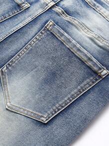 Manfinity LEGND Men's Casual Washed Distressed Slim Fit Jeans - Light Wash - View 5