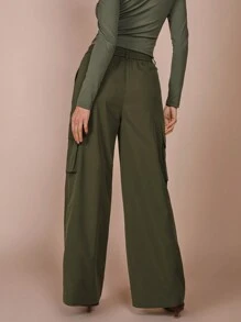 COSMINA Women's Windproof Pocket Straight Leg Long Pants, Brown, Autumn/Winter