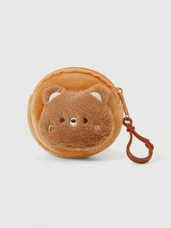 Kawaii Monedero de peluche con diseño de dibujos animados, mini monedero lindo