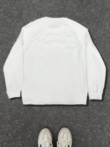 PAVTROS Sudadera casual de cuello redondo de manga larga con bloques de color Manfinity Streetrush para hombre, sudadera deportiva con mangas raglán de estilo universitario atlético para exteriores, estilo motociclista de ocio activo - Multicolor - Ver 2