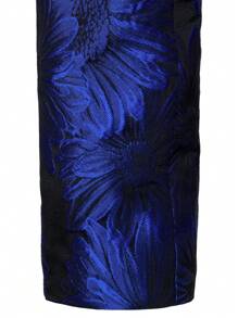 Manfinity AFTRDRK 男士花卉提花披肩领长袖时尚西装外套 - 藍色 - 查看 3