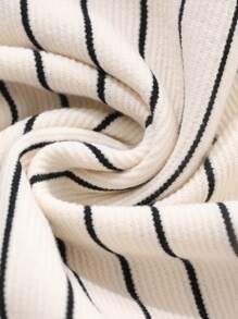 FRIFUL Women's Loose Fit Drop Shoulder Long Sleeve Striped T-Shirt, Autumn