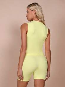 COSMINA Women's Yellow Vintage Basic Shorts