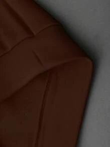 Manfinity Campus Court Aesthetic Post--Men's Casual Simplistic Hoodie, Daily Wear - Coffee Brown - View 4