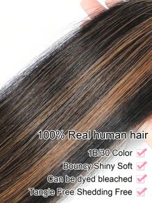 3pcs Straight Hair Bundles 4x4 Lace Front Closure With Baby Hair Around Transparent Lace Unprocessed Human Hair 1B/30 Color 3 Bundles Human Virgin Hair Extensions For Women Hair - S1/30 - View 6