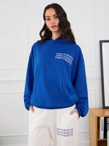Manfinity INSISELF 2pcs/Set Relaxed Fit Drop Shoulder Hooded Sweatshirt And High Waisted Drawstring Pants Suit