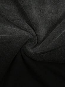 ROMWE MEN Men's Washed Drawstring Waist Pockets Loose Casual Shorts - Black - View 3