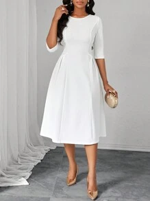 SHEIN Lady Spring, Summer, Autumn And Winter Elegant Office Party New Year Ladies Dresses,Business Casual Woman