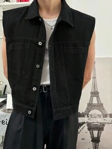 DAZY 男士街头时尚短款休闲背心夹克