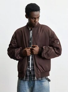 Maija Men's 2025 Spring Casual Buttoned Cuff Loose Fit Thermal Lined Long Sleeve Jacket/Outwear, Fashion Simple For Valentine's Day, Holiday, New Year Party, Daily, Travel - Mocha Brown - View 2