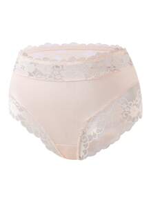 1 quần lót bikini ren hoa chắp vá cho nữ - Bụi hồng - Xem 4