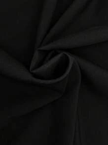 SHEIN LUNE Women's Plus-Size Woven Print Casual Summer Two-Piece Set - Black - View 4