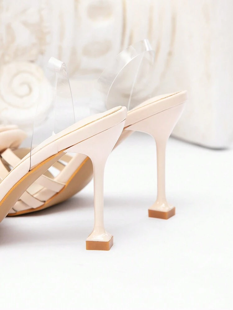 CUCCOO CHICEST Women's Elegant White Rose Decor Hollow Design Pointed Toe Leather Stilettos, Romantic Date Party Wedding Shopping Pumps For Anniversary, Valentine's Day Summer Break Easter Prom Heels For Christmas Elegant Shoes Wedding Shoes Summer Shoes Bride Shoes