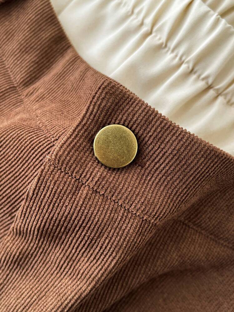 INAWLY 简约时尚休闲日常二合一腰带短裤 - 棕色 - 查看 8