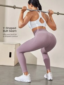 GLOWMODE FeatherFit™-Sculpt Snatch It Bauchkontroll-Taschen-Leggings mit weichem Silikonbund, mittlere Dämpfung für Jogging, Fitness, Radfahren
