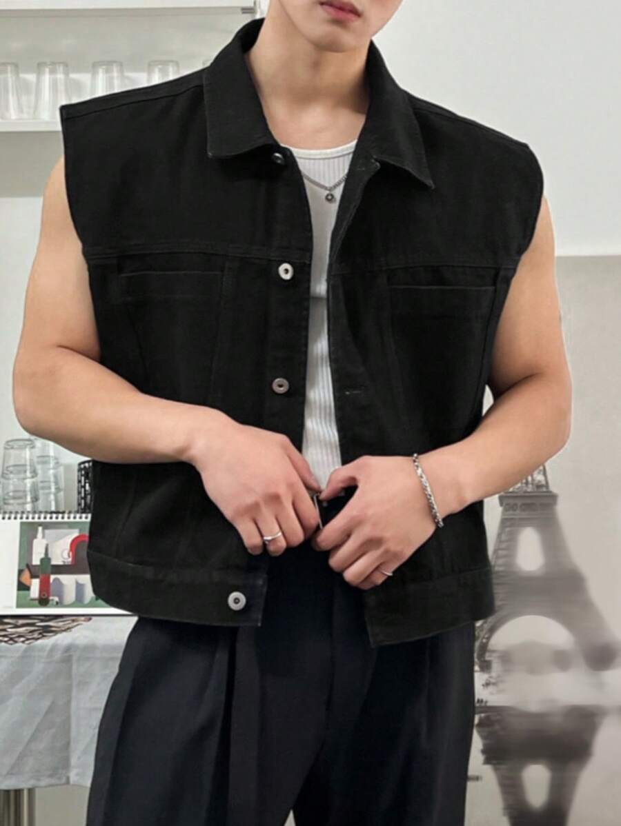 DAZY 男士街头时尚短款休闲背心夹克