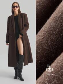 Ontre 2025 New Spring Women's Clothing Extra Long Coat, Women's Jacket, Holiday Women's Fashion Outfit, Comfortable Sophisticated Brown Maxi Coat For Tall Women, Turndown Collar Long Jacket Brown Minimalist Outerwear