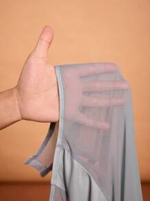 HEAVINZ LANE Designer Boho Bohemian Grey Rose Printed Mesh Sheer Long Sleeve Bodysuits Vacation Outfits, Spring & Summer, Beach, Festival, Ibiza Fits - Grey - View 8