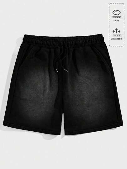 Street Life Men's Washed Drawstring Waist Pockets Loose Casual Shorts
