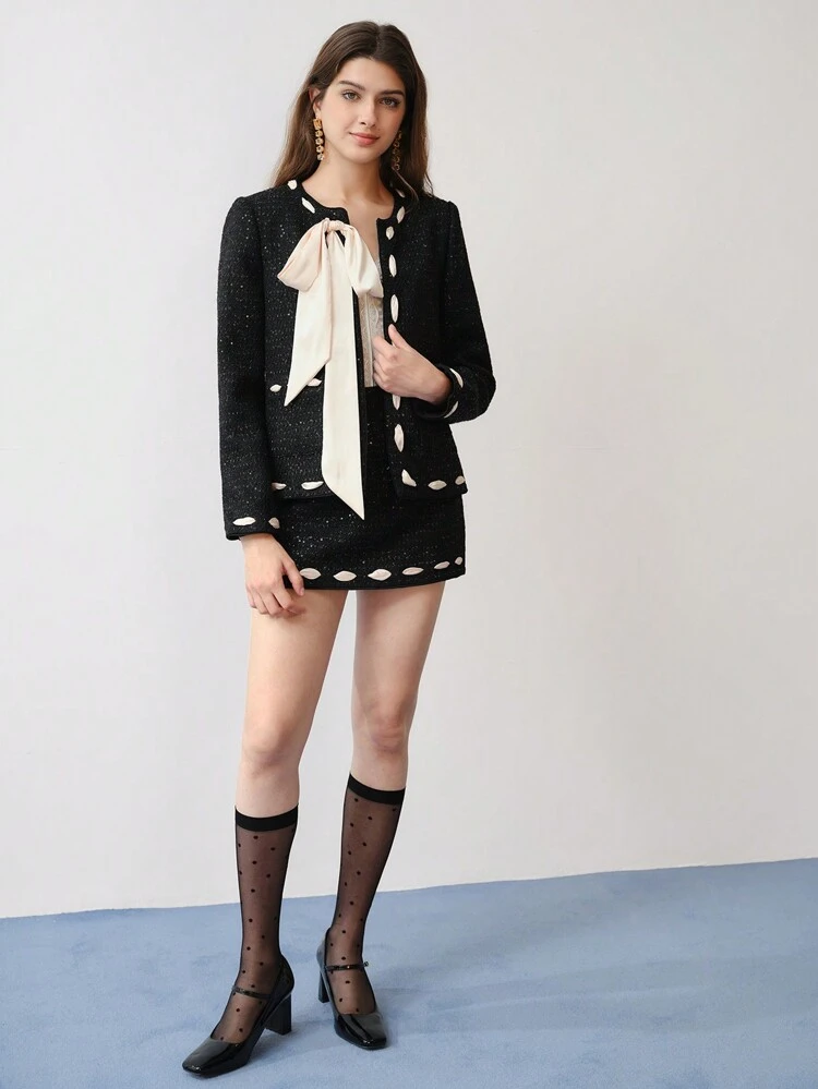 MOTF STUDIO TWEED ZIPPER SIDE SKIRT,VALENTINE'S DAY, MIDI SKIRT,SPRING/SUMMER