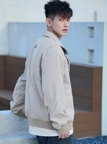 DAZY Men's Multi-Pocket Cargo Style Jacket,Fall Clothes - Beige - View 4