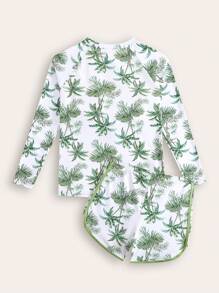 SHEIN 全新时尚少女两件套印花分体泳衣 - 彩色 - 查看 2