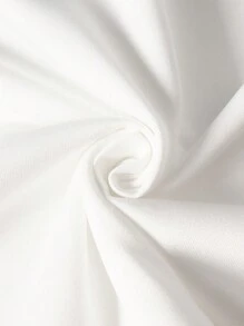 Manfinity Campus Court Men's Plain Color Block Letter Print Front Button Casual Polo Shirt