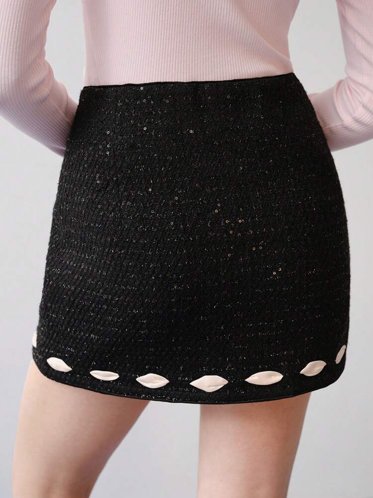 MOTF STUDIO TWEED ZIPPER SIDE SKIRT,VALENTINE'S DAY, MIDI SKIRT,SPRING/SUMMER