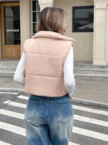 Serisse Abrigo sin mangas acolchado con cremallera y cuello para mujer, para el invierno