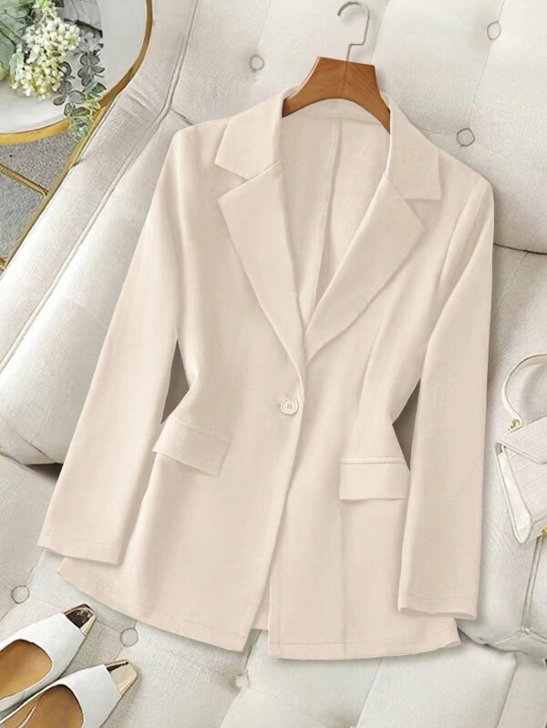 Franclia Chaqueta ajustada de unicolor de traje casual para mujer