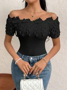 Firerie 女士优雅蕾丝边露肩紧身衣，适合度假