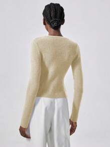 Chiquease Women's Elegant Knitted Long Sleeve Cardigan Sweater, Waist Cinched, Versatile, Autumn/Winter